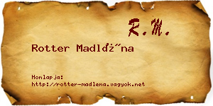 Rotter Madléna névjegykártya